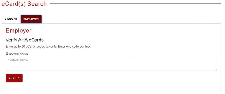 AHA eCard Certification Verification